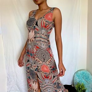 Floral printed maxi dress